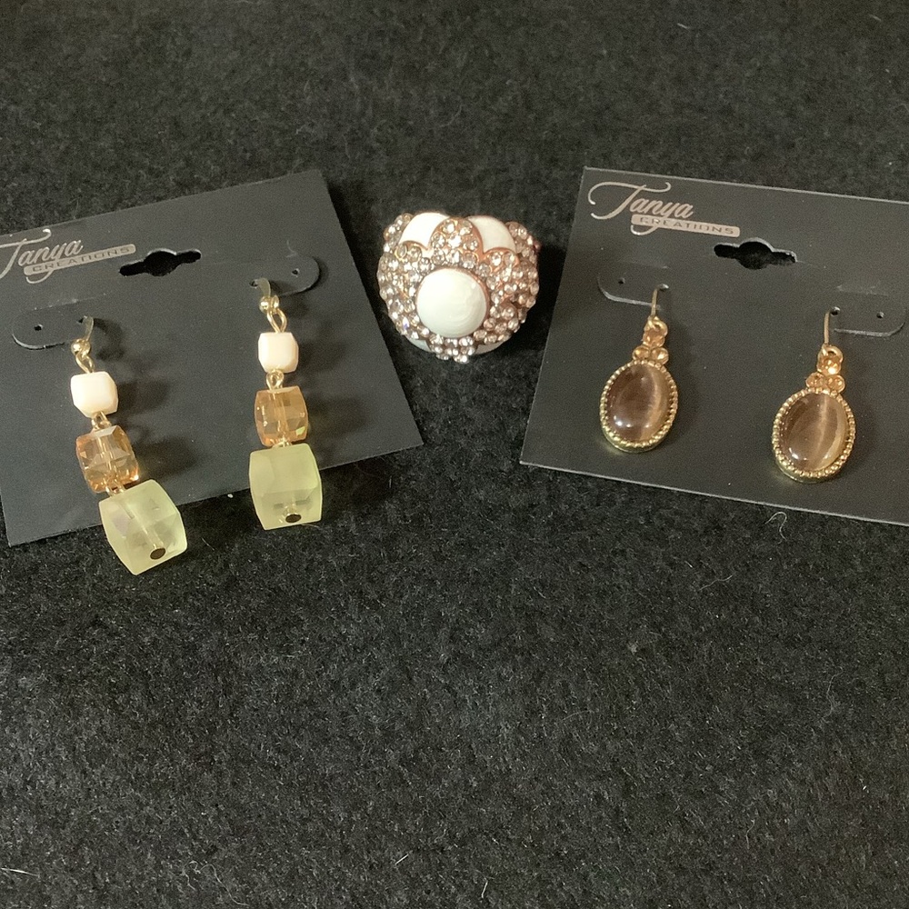 Tanya Creations Earrings & Paparazzi Ring BUNDLE
